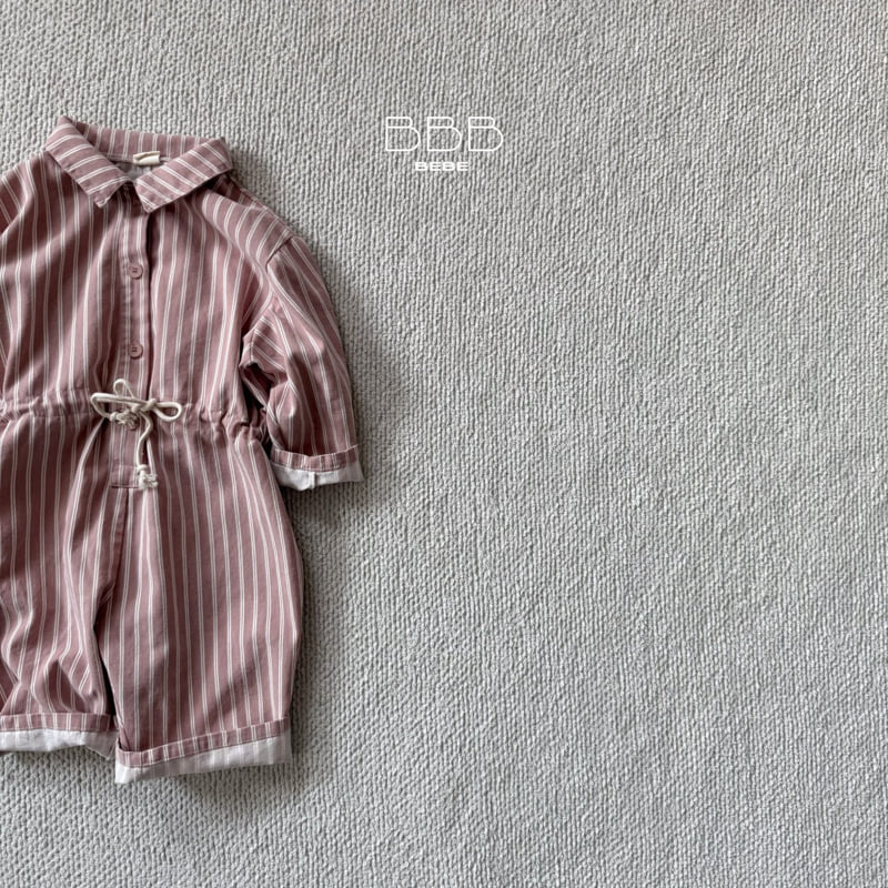 Bella Bambina - Korean Baby Fashion - #babyclothing - Bebe Stripe Shared Suit - 3