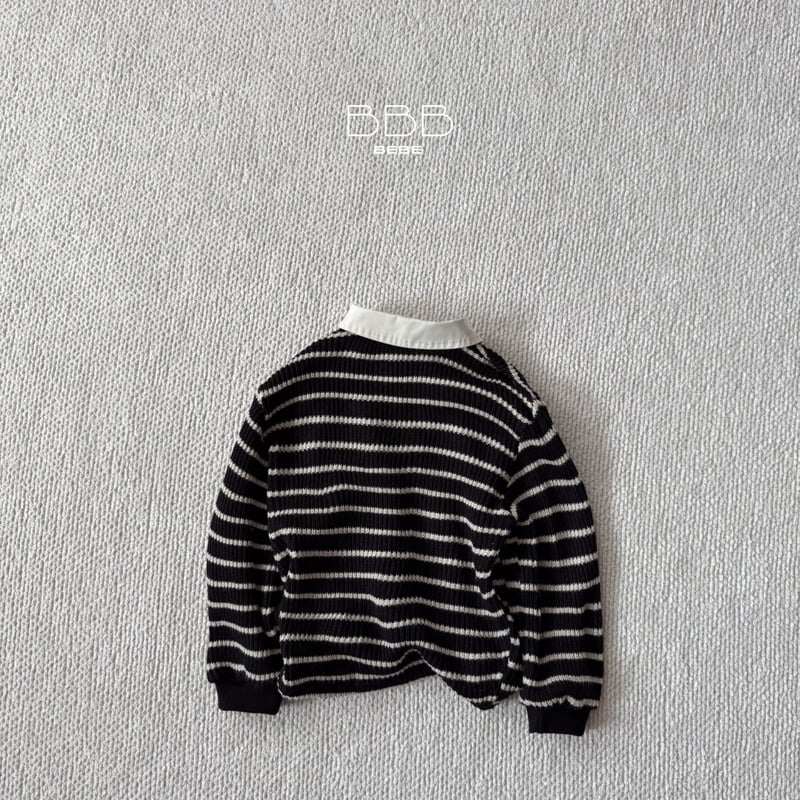 Bella Bambina - Korean Baby Fashion - #babyclothing - Bebe Stripe Knit Collar Tee - 4