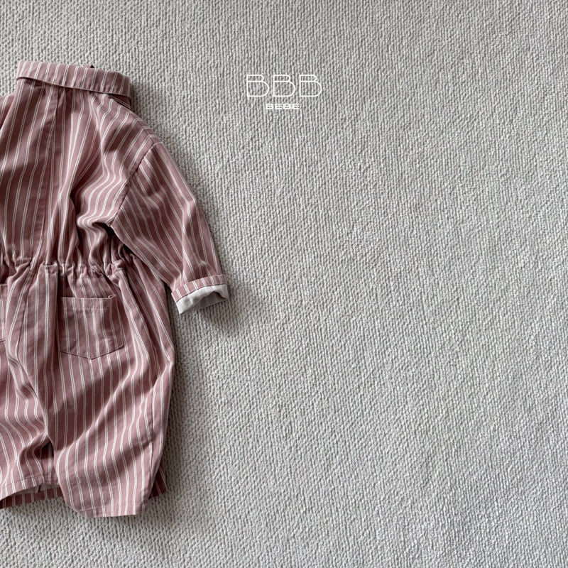 Bella Bambina - Korean Baby Fashion - #babyfever - Bebe Stripe Shared Suit - 5