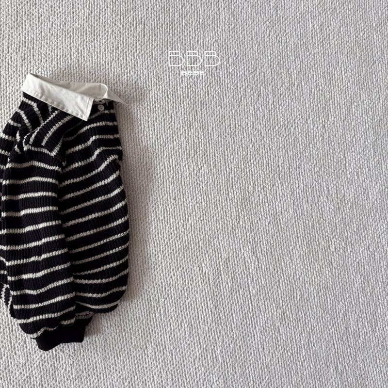 Bella Bambina - Korean Baby Fashion - #babygirlfashion - Bebe Stripe Knit Collar Tee - 6