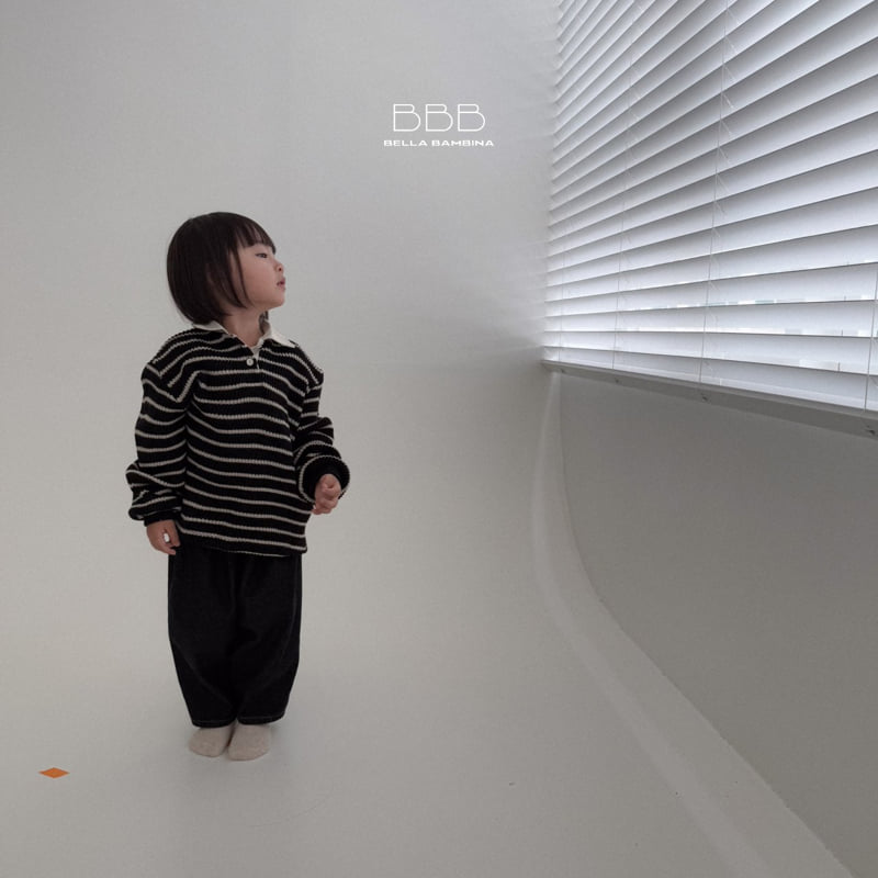 Bella Bambina - Korean Baby Fashion - #babylifestyle - Bebe Stripe Knit Collar Tee - 7