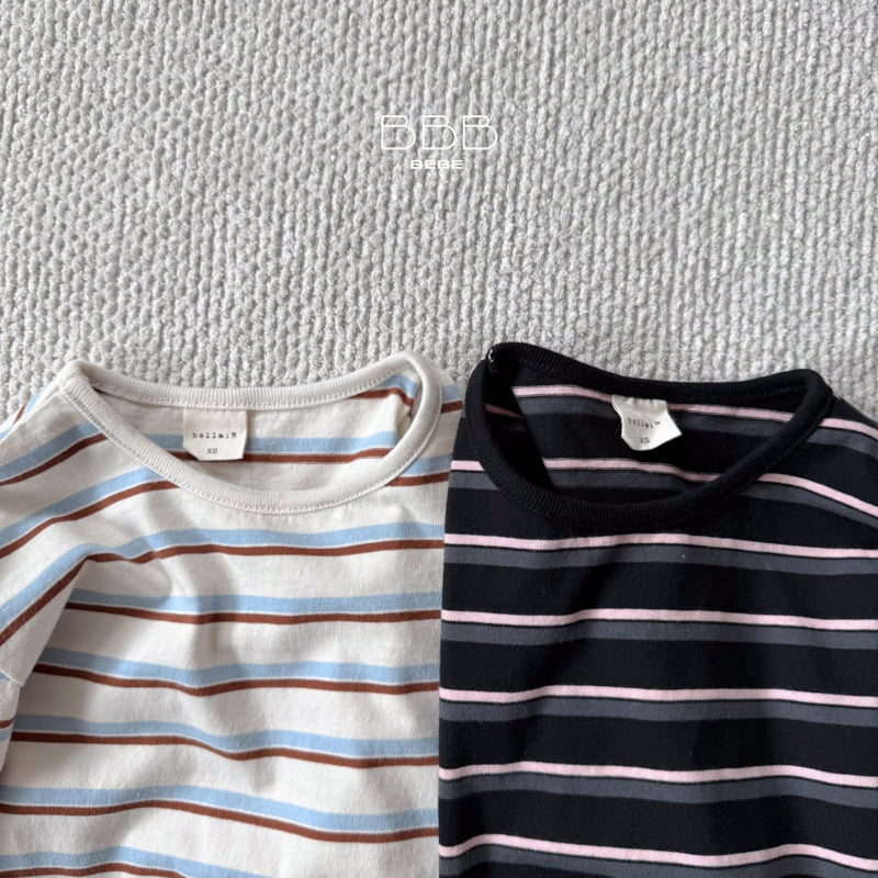Bella Bambina - Korean Baby Fashion - #babylifestyle - Bebe Stripe Boxy Tee - 2