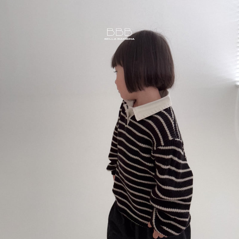 Bella Bambina - Korean Baby Fashion - #babyoninstagram - Bebe Stripe Knit Collar Tee - 8