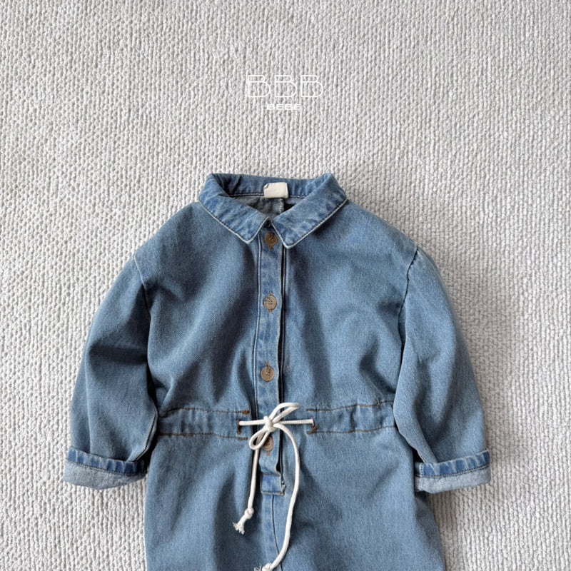 Bella Bambina - Korean Baby Fashion - #babyootd - Bebe Shared Denim Suit - 3