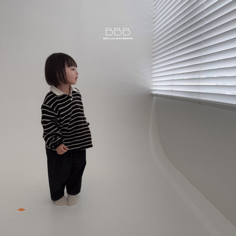 Bella Bambina - Korean Baby Fashion - #babyoutfit - Bebe Stripe Knit Collar Tee - 10