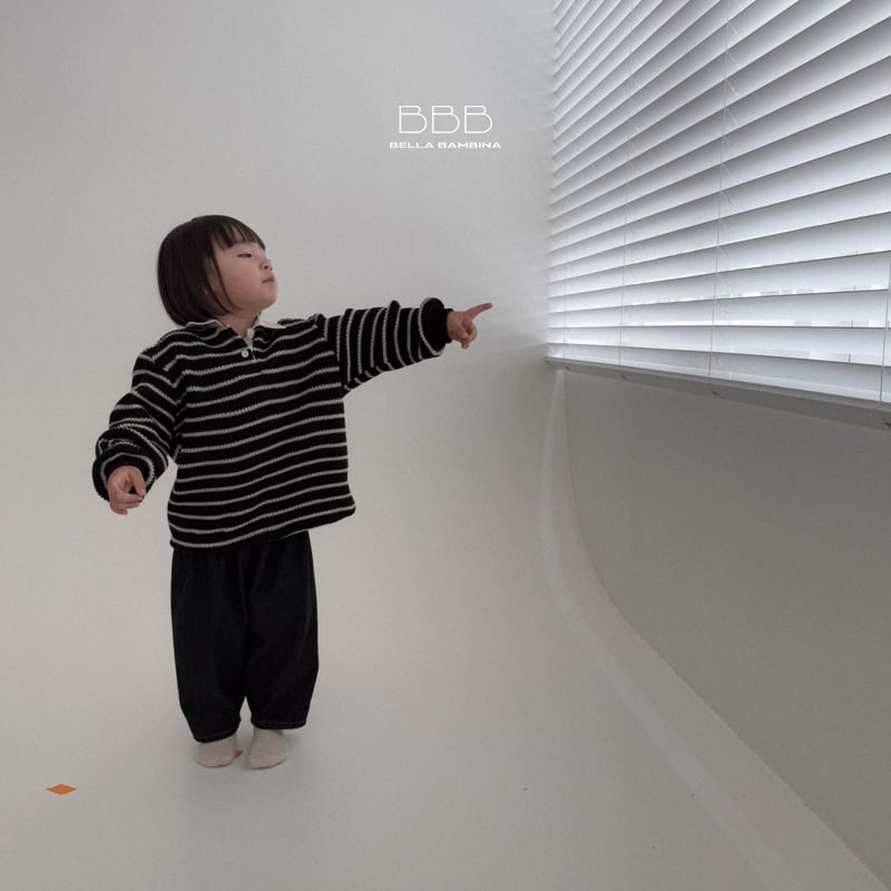 Bella Bambina - Korean Baby Fashion - #babyoutfit - Bebe Stripe Knit Collar Tee - 11