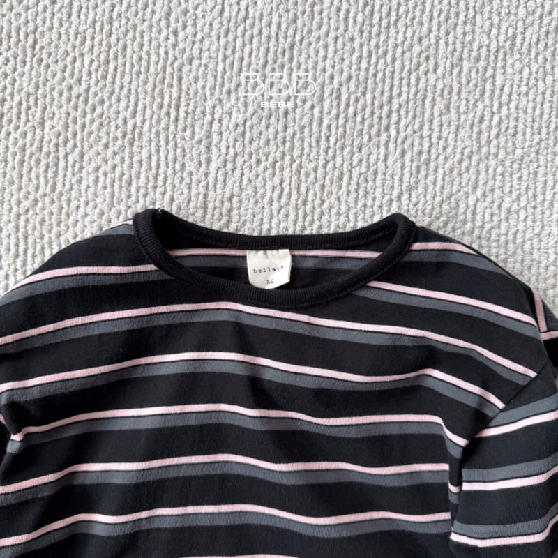 Bella Bambina - Korean Baby Fashion - #babyoutfit - Bebe Stripe Boxy Tee - 5