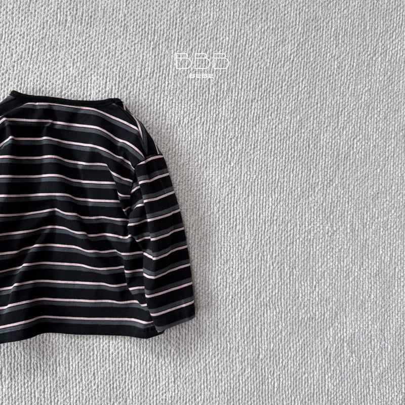 Bella Bambina - Korean Baby Fashion - #babywear - Bebe Stripe Boxy Tee - 7