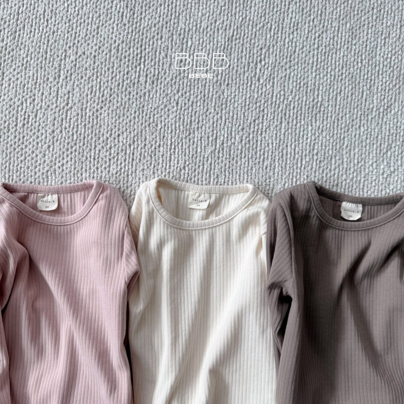 Bella Bambina - Korean Baby Fashion - #onlinebabyshop - Bebe Ribbed Basic Tee - 2