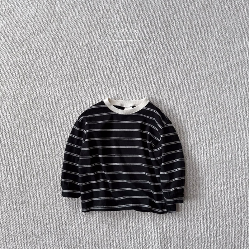 Bella Bambina - Korean Children Fashion - #kidsstore - Note Stripe Boxy Tee - 3