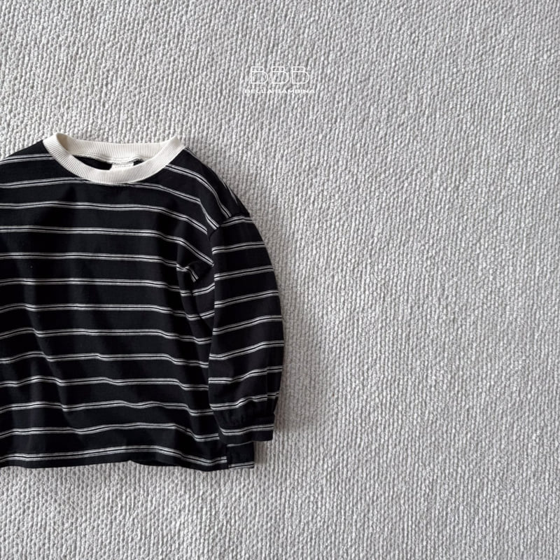 Bella Bambina - Korean Children Fashion - #kidsstore - Note Stripe Boxy Tee - 4