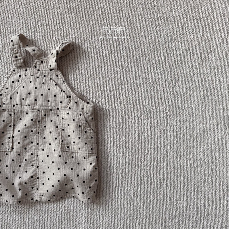 Bella Bambina - Korean Children Fashion - #todddlerfashion - Dot Suspender One-piece - 4