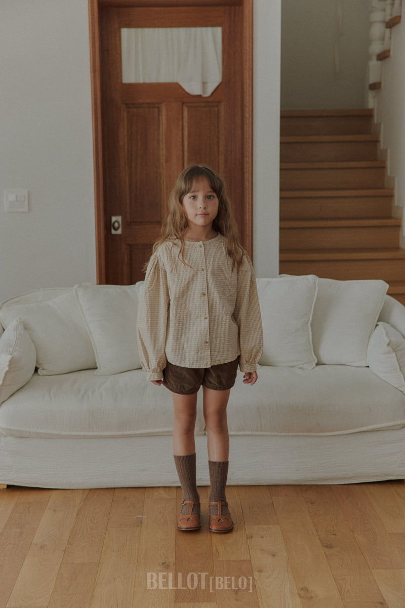 Bellot - Korean Children Fashion - #todddlerfashion - Milk Check Blouse - 6