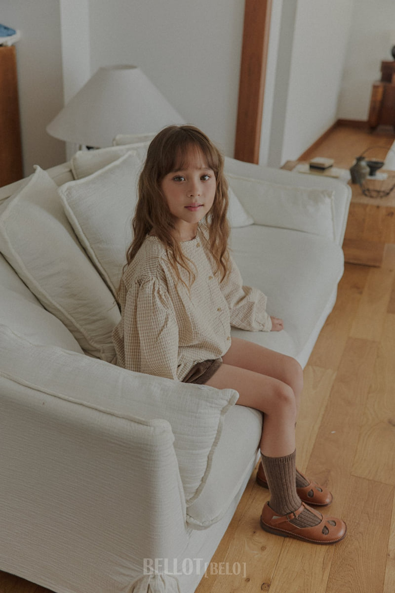Bellot - Korean Children Fashion - #toddlerclothing - Milk Check Blouse - 7