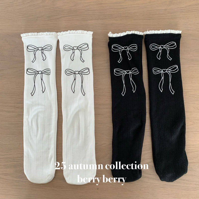 Berry Berry - Korean Children Fashion - #childofig - Ribbon Knee Socks - 2
