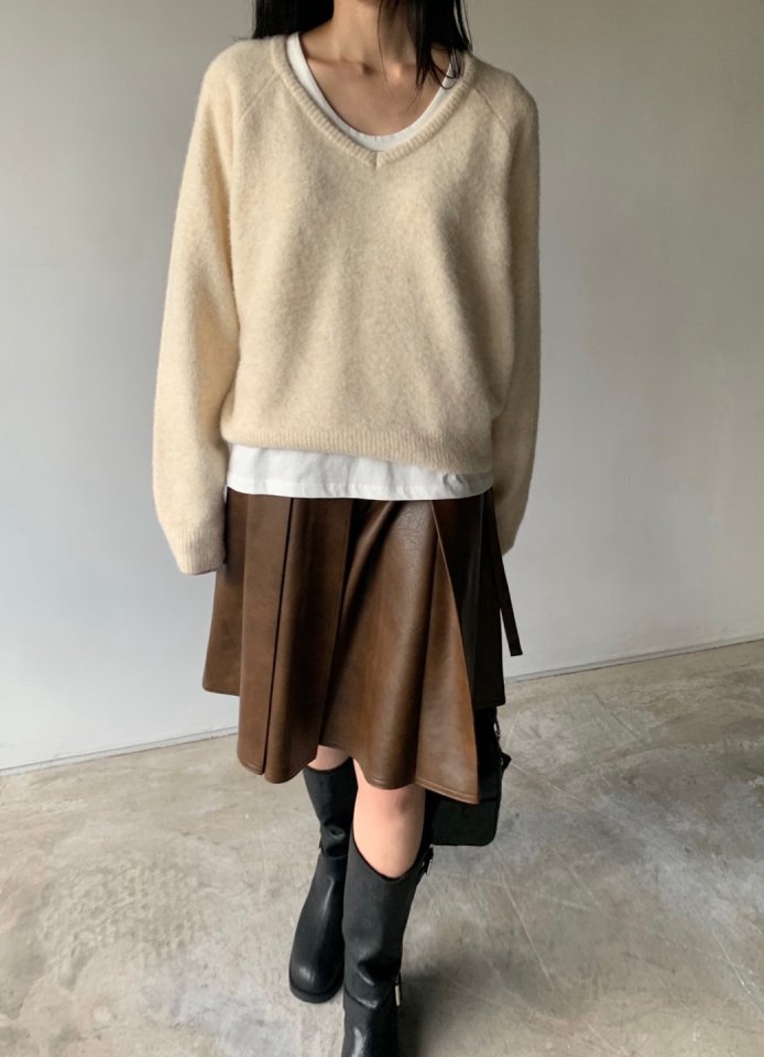 Better - Korean Women Fashion - #momslook - Bella Leather Skirt - 2