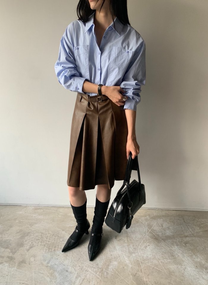 Better - Korean Women Fashion - #momslook - Bella Leather Skirt - 6