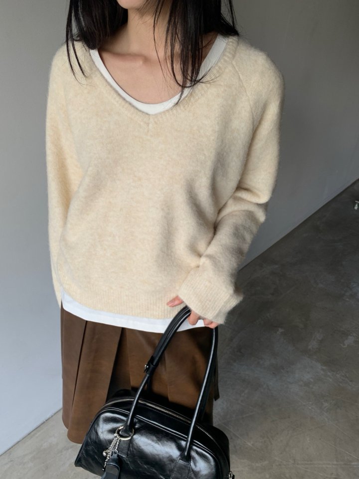 Better - Korean Women Fashion - #momslook - Port V-neck Knit Pullover - 11