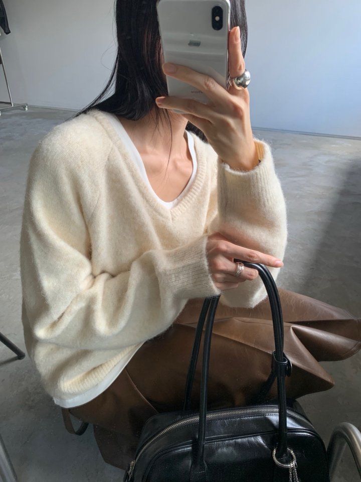 Better - Korean Women Fashion - #momslook - Port V-neck Knit Pullover - 3