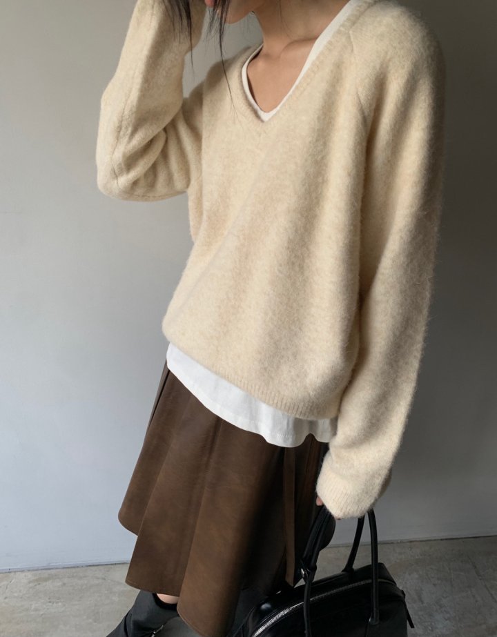 Better - Korean Women Fashion - #momslook - Port V-neck Knit Pullover - 9