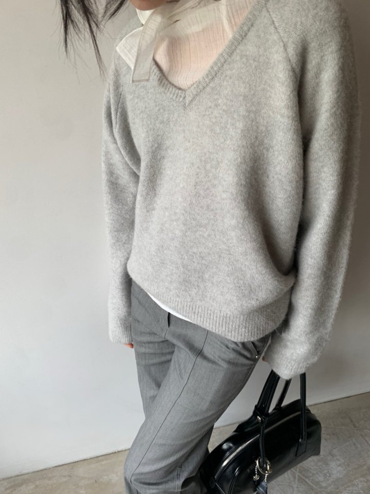 Better - Korean Women Fashion - #momslook - Port V-neck Knit Pullover - 6