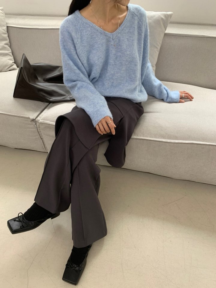 Better - Korean Women Fashion - #momslook - Port V-neck Knit Pullover - 3