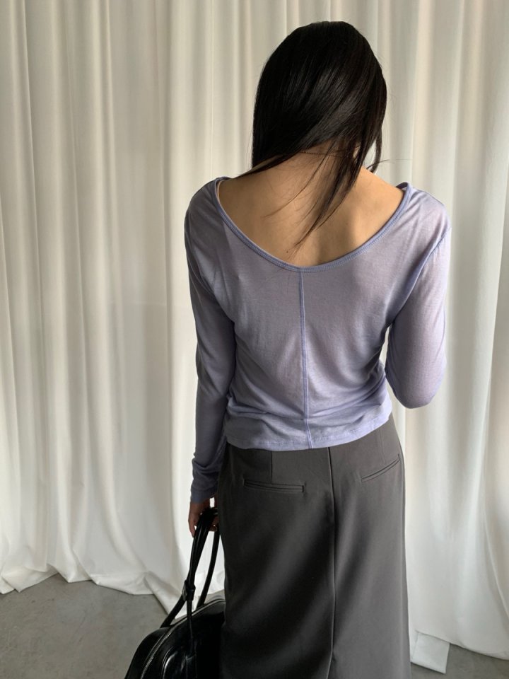 Better - Korean Women Fashion - #momslook - Slim Long Slit Tee - 3