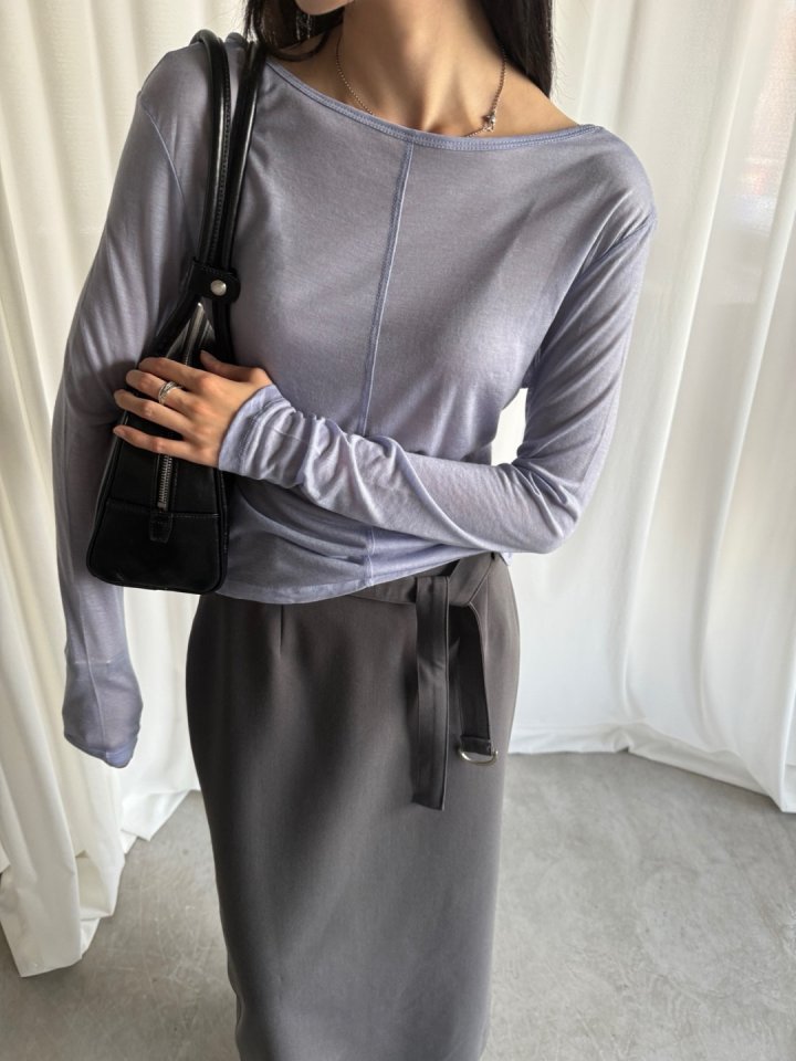 Better - Korean Women Fashion - #momslook - Slim Long Slit Tee - 7