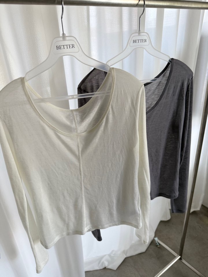 Better - Korean Women Fashion - #momslook - Slim Long Slit Tee - 2