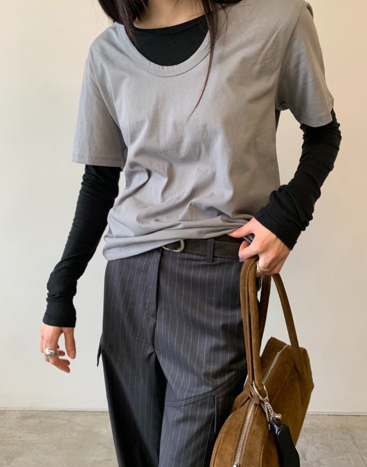 Better - Korean Women Fashion - #momslook - Nouvo U-neck Tee - 3