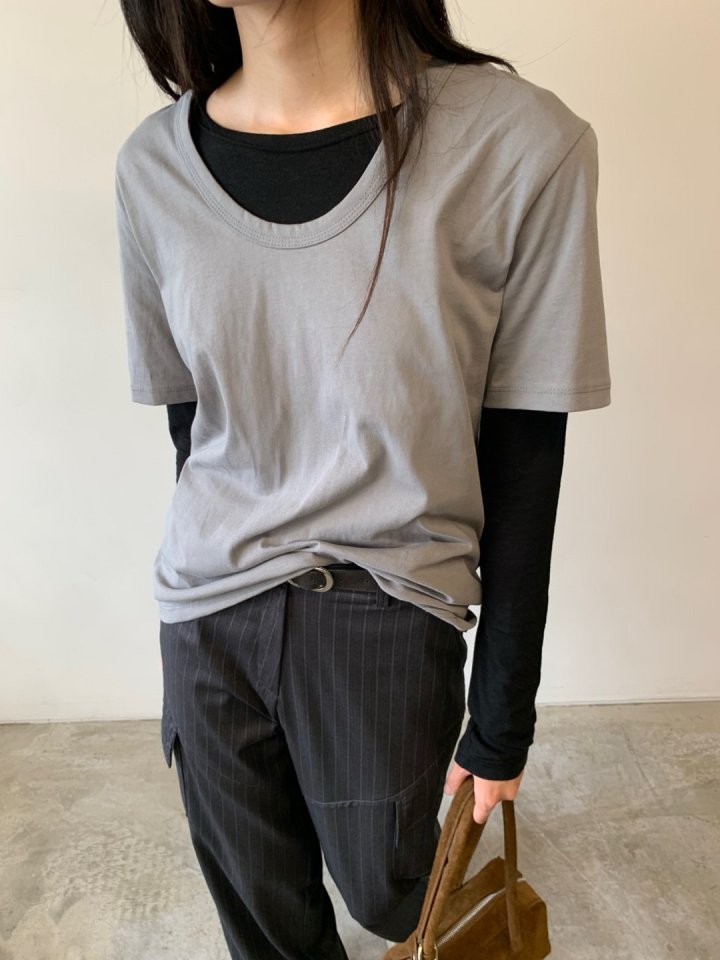 Better - Korean Women Fashion - #momslook - Nouvo U-neck Tee - 5