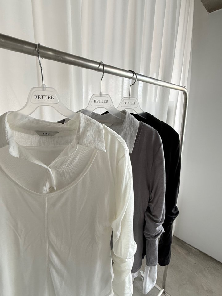 Better - Korean Women Fashion - #momslook - Flip Collar Blouse