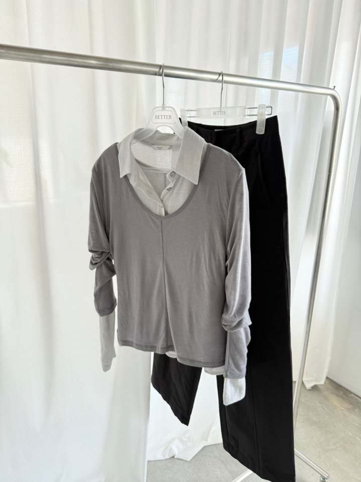 Better - Korean Women Fashion - #momslook - Flip Collar Blouse - 3