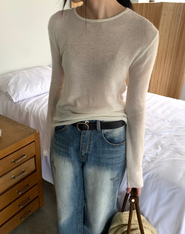 Better - Korean Women Fashion - #momslook - Youth Round Knit Tee - 3