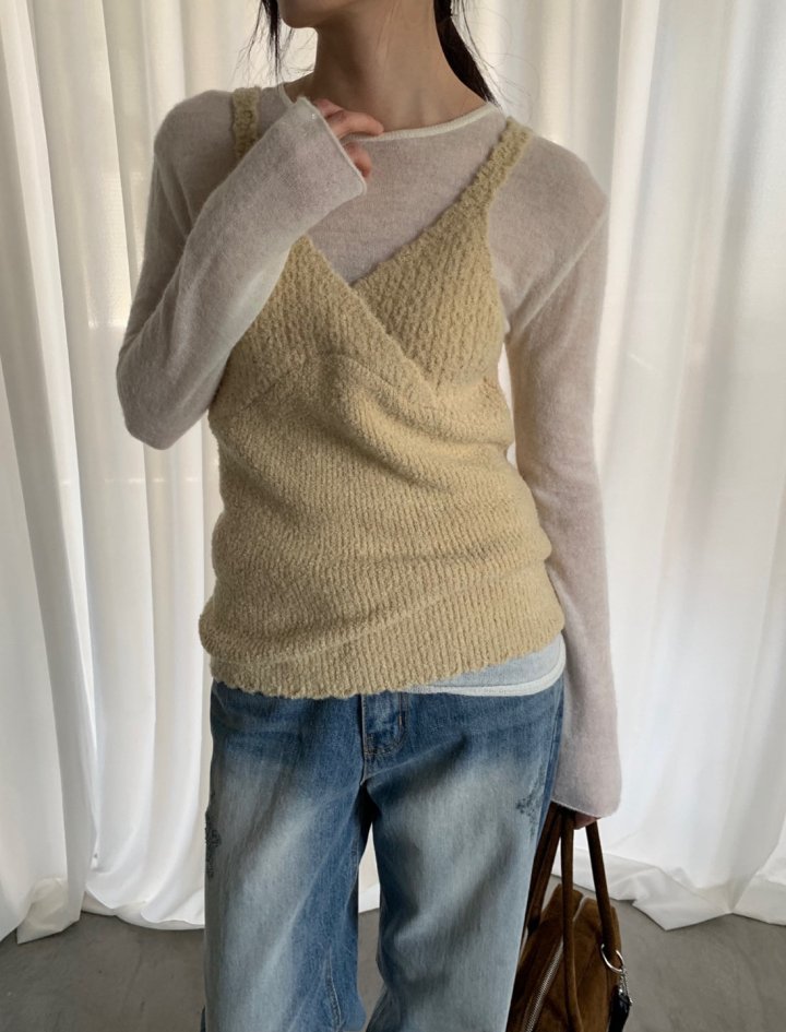 Better - Korean Women Fashion - #restrostyle - Youth Knit Vest - 2