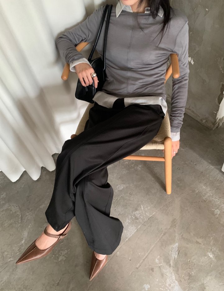 Better - Korean Women Fashion - #thatsdarling - Slim Long Slit Tee - 4