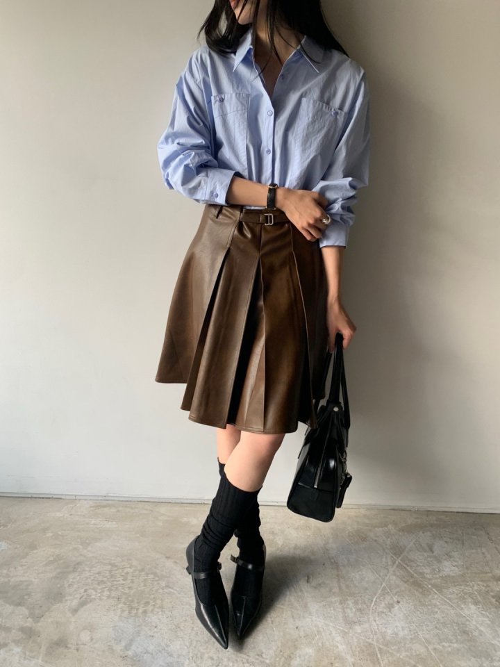 Better - Korean Women Fashion - #womensfashion - Bella Leather Skirt - 5