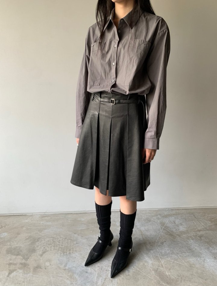 Better - Korean Women Fashion - #momslook - Bella Leather Skirt - 4