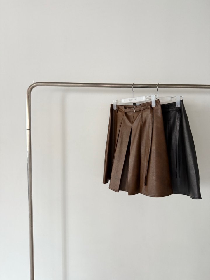 Better - Korean Women Fashion - #womensfashion - Bella Leather Skirt - 3