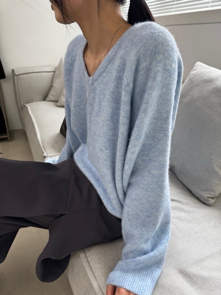 Better - Korean Women Fashion - #momslook - Port V-neck Knit Pullover - 4