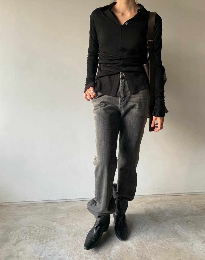 Better - Korean Women Fashion - #womensfashion - Slim Long Slit Tee - 7