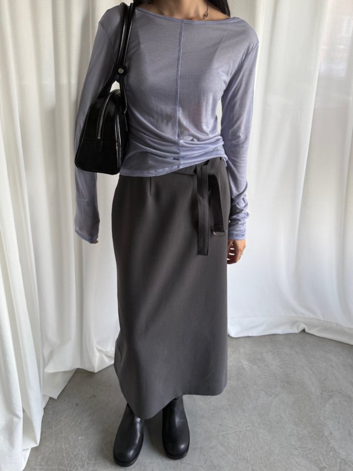 Better - Korean Women Fashion - #womensfashion - Slim Long Slit Tee - 8