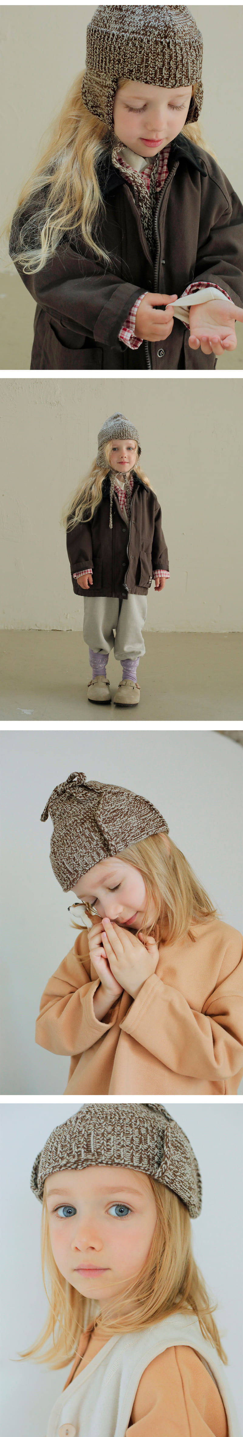 Bien A Bien - Korean Children Fashion - #kidsshorts - Cuen Earflap Knit Beanie - 3