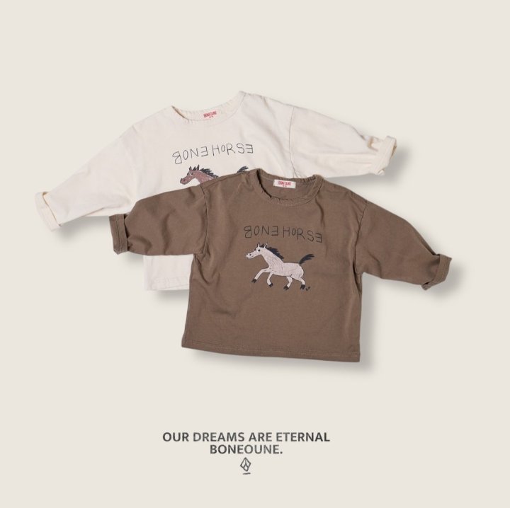 Boneoune - Korean Children Fashion - #stylishchildhood - Run Run Horse Single Tee - 4
