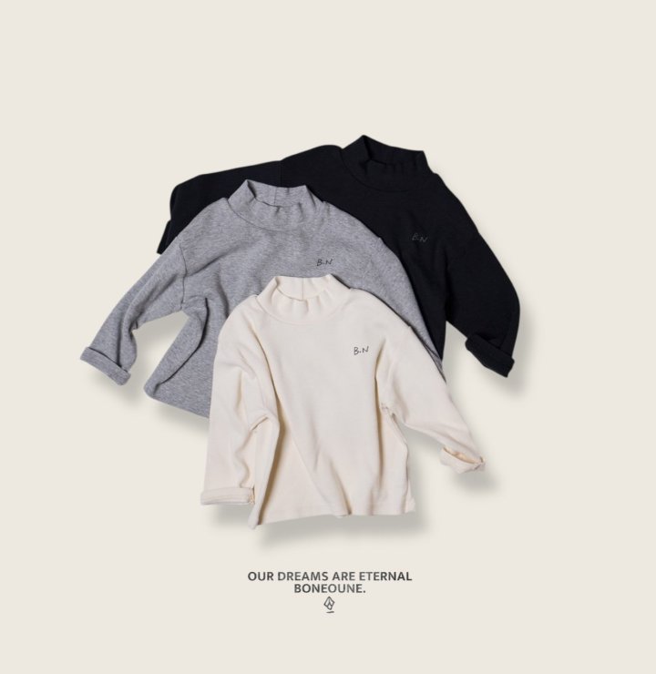 Boneoune - Korean Children Fashion - #designkidswear - Mild Ribbed Mock Neck Tee - 10