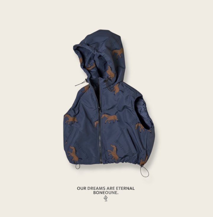 Boneoune - Korean Children Fashion - #designkidswear - Autumn Horse Hoodie Vest (Kids) - 3