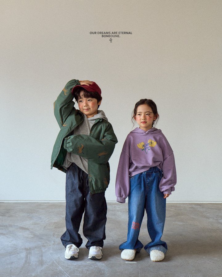 Boneoune - Korean Children Fashion - #designkidswear - Yellow Flower Crop Hoodie - 11