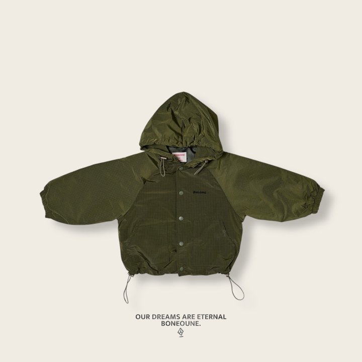 Boneoune - Korean Children Fashion - #discoveringself - Ribbed Hooded Windbreaker (Kids) - 9