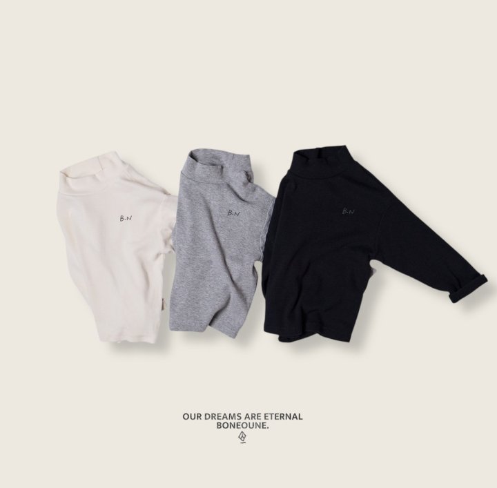 Boneoune - Korean Children Fashion - #discoveringself - Mild Ribbed Mock Neck Tee - 11