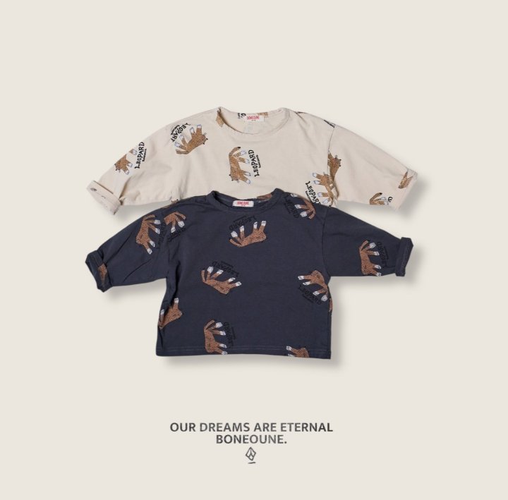 Boneoune - Korean Children Fashion - #designkidswear - Leopard All-over Print Tee - 4